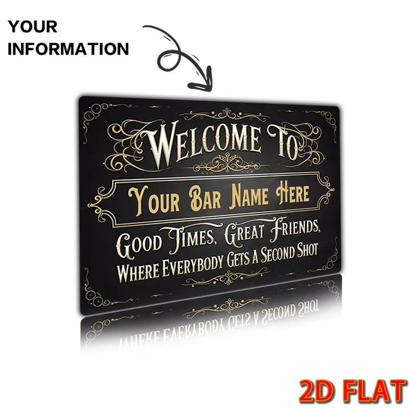 1個のパーソナライズされたテキストサイン、カクテルサインカスタムメタルサイン、ウェルカムサイン、バーやラウンジサイン、ビジネスサイン、アルコールサインP