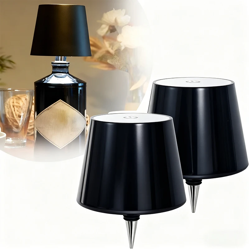 

USB перезаряжаемая лампа для бутылки вина, светодиодный настольный ночник, декор для домашнего бара, 3 цвета и бесступенчатое затемнение, сенсорное управление, романтическое