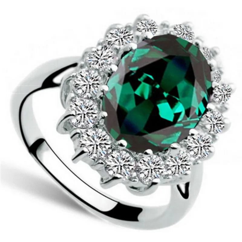 AAAA+ real zircon stone Royal Blue Ring William Kate Queen Crystal fashion jewelry dropshipping girl birthday gift quality lover
