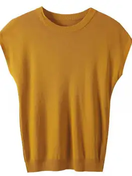 zjaiss 2025 夏季女士短袖圓領修身針織套頭衫休閒針織衫粉紅服裝 10 最佳銷售 女士短袖毛衣 - №9