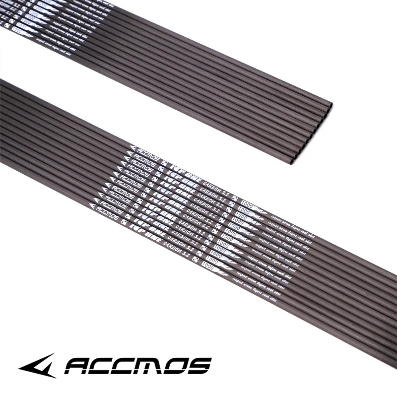 

ACCMOS ID3.2mm 40T Pure Carbon ArrowShaft Spine350/400/450/500/550/600/650/700/750/800/850/900/1000 for Shooting Hunting Archery