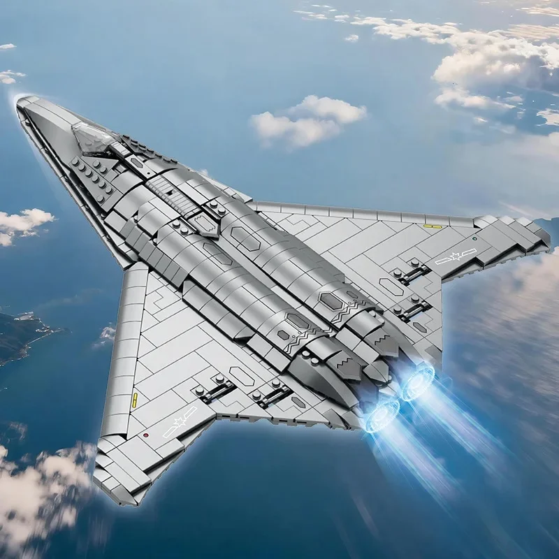 1206pcs Reobrix 33046 J-50 Sixth-Generation Stealth Fighter Building Blocks Bricks Assembling DIY Adult Toy Christmas Gift Set