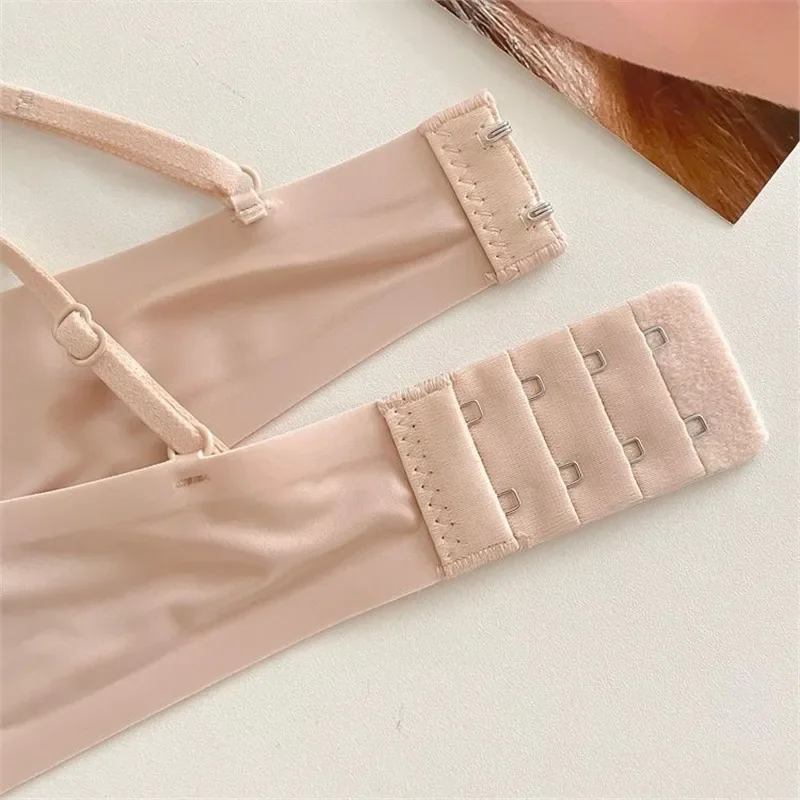 Bezszwowe, obręcze, francuski trójkątny biustonosz, głęboki dekolt V, efekt \"nagiej skóry\", kobiecy, cienki, zapobiegający obwisaniu, wygodny, przyjazny dla skóry i oddychający.