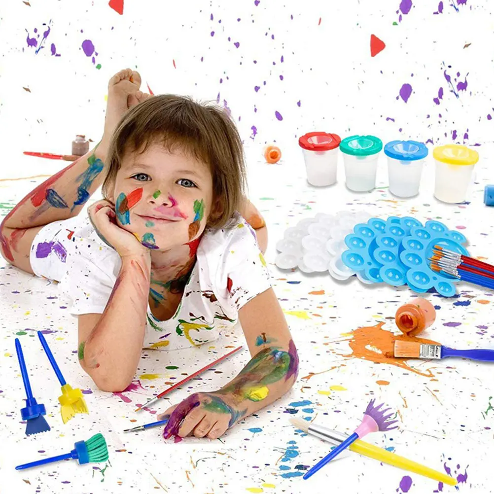 

1Set Kids Painting Brushes Kit Premium Soft Bristle Watercolor Drawing Brush Set for Children Students Art Craft Doodling
