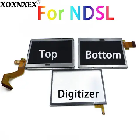 NDSL 교체용 터치 스크린 디지타이저 패널 및 Nintend DS Lite용 상단 상단/하단 하단 LCD 디스플레이 화면
