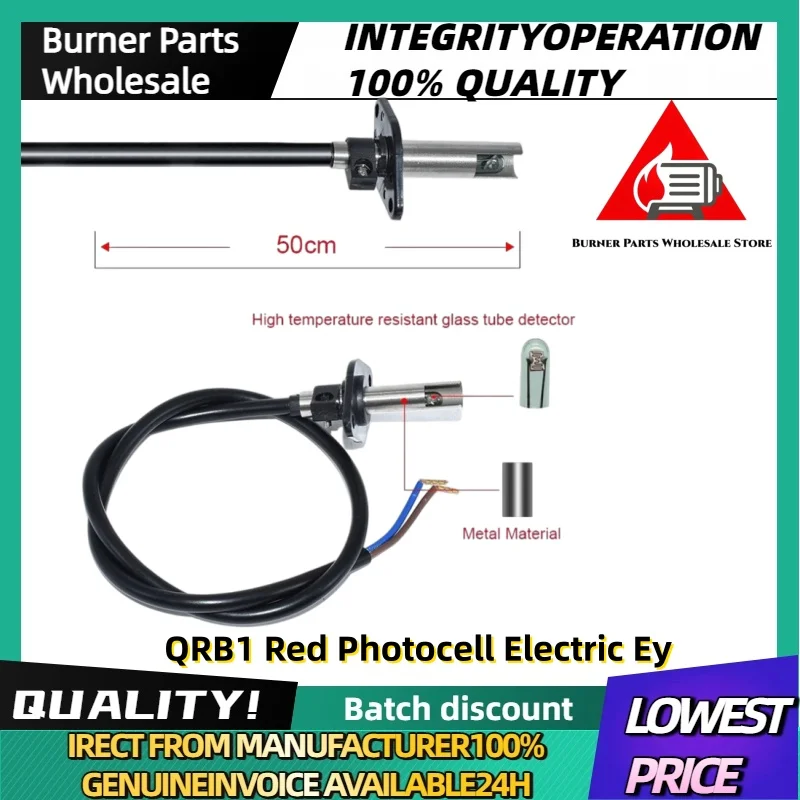 QRB1 Red Electric Eye UV Photocell Flame Sensor High Sensitivity Flame Detector Boiler Burner Spare Parts
