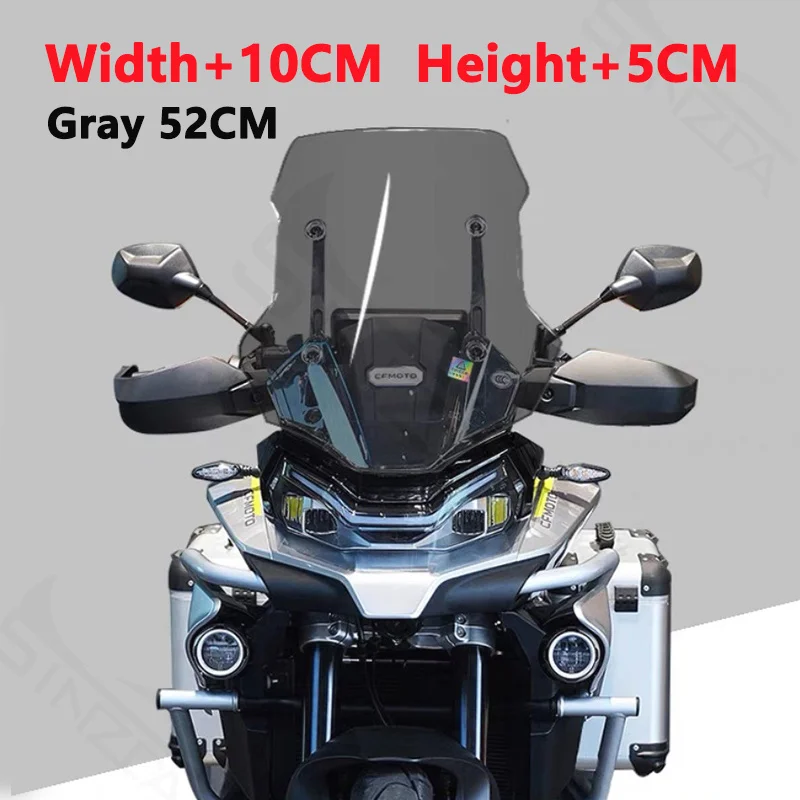 Scherm 52 CM/57 CM Hoge Kwaliteit Voor CFMOTO 800 MT 800MT MT800 Motorfiets Voorruit Windgeleiders Voorruit grijs