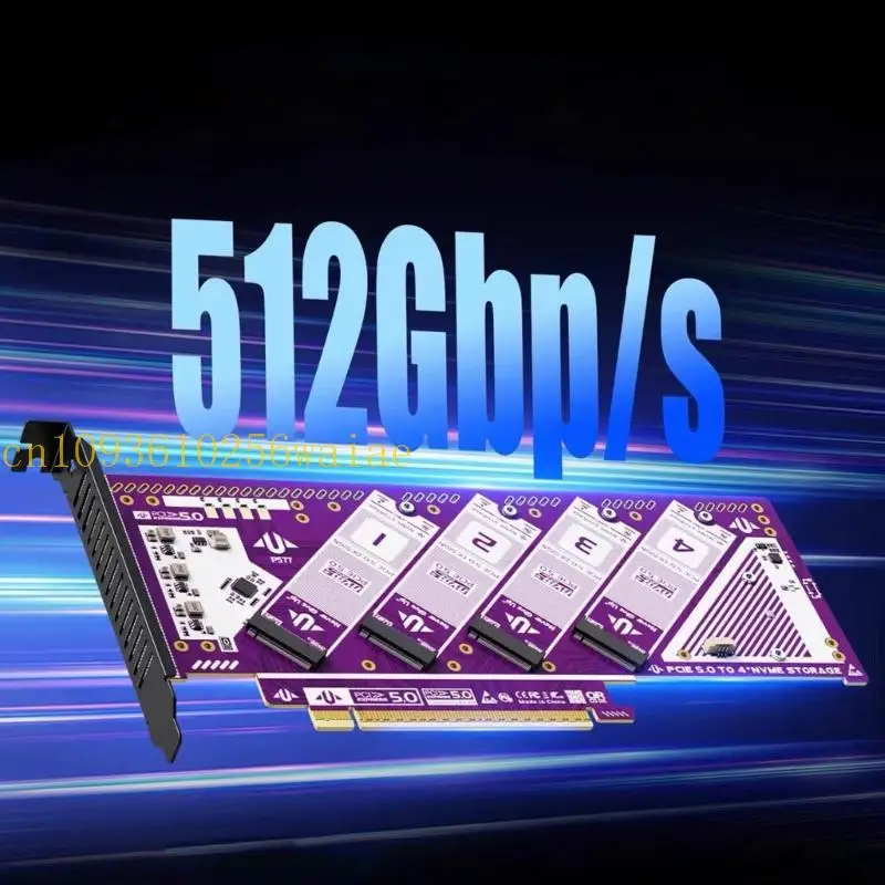 652F 4PORT M.2 NVME PCIE 5.0 Scheda espansione con gestione termica per build PC
