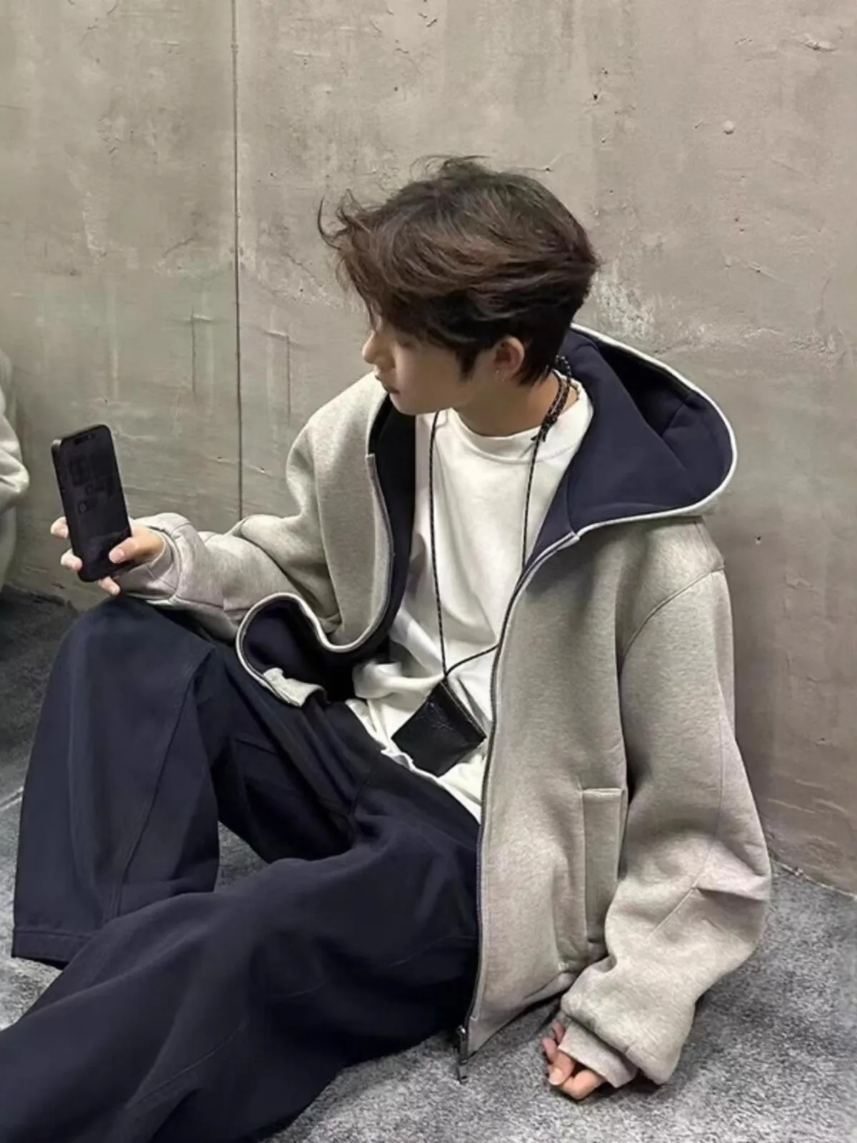 

Оверсайз худи-свитшот в американском стиле, повседневная свободная верхняя одежда, уличный стиль, молодежная теплая утолщенная толстовка с цветными блоками