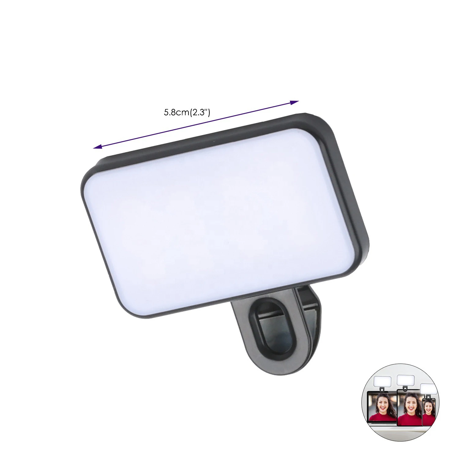 Portable LED Selfie Light for IPhone IPad Mobile Phone Laptop Clip Flash Rechargeable 3 Modes Fill Video Photo Photography Lamp