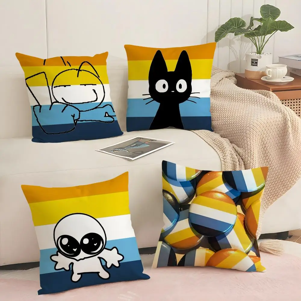 Aroace Pride Pins Cushion Cover Silky Short Plush Sofa Pillow Cover Hidden Zipper Soft Dustproof Case for Home Decor