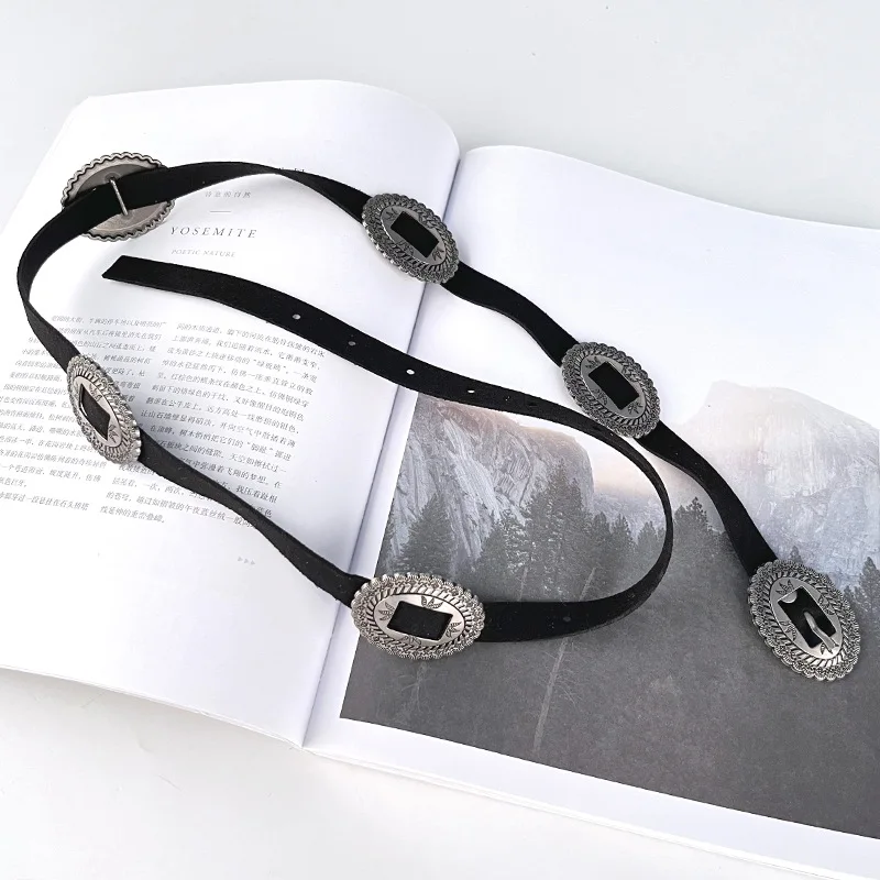 

Women's fashion retro belt punk personality metal decoration skirt jacket versatile thin belt