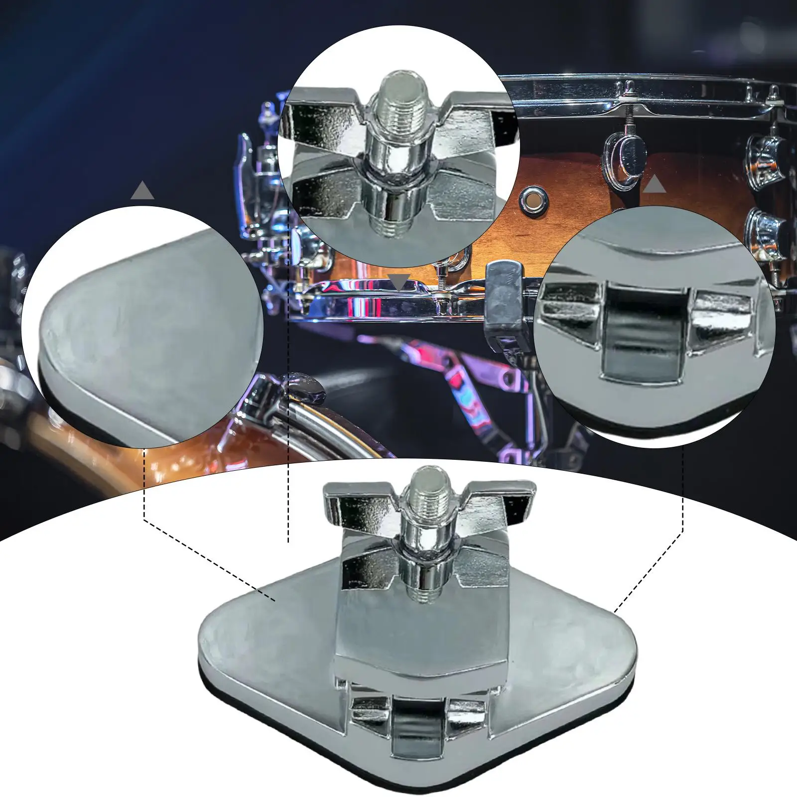 Bass Drum Leg Mount Metal Base Sturdy Universal Professional Practical Parts for Bass Tom Jazz Hardware Holder Base Plate view 6