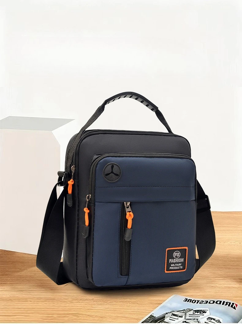 Geräumige Herrentasche, Umhängetasche, wasserdichter und abriebfester Rucksack mit mehreren Fächern, ideal für den Geschäftsalltag. – Detail 3