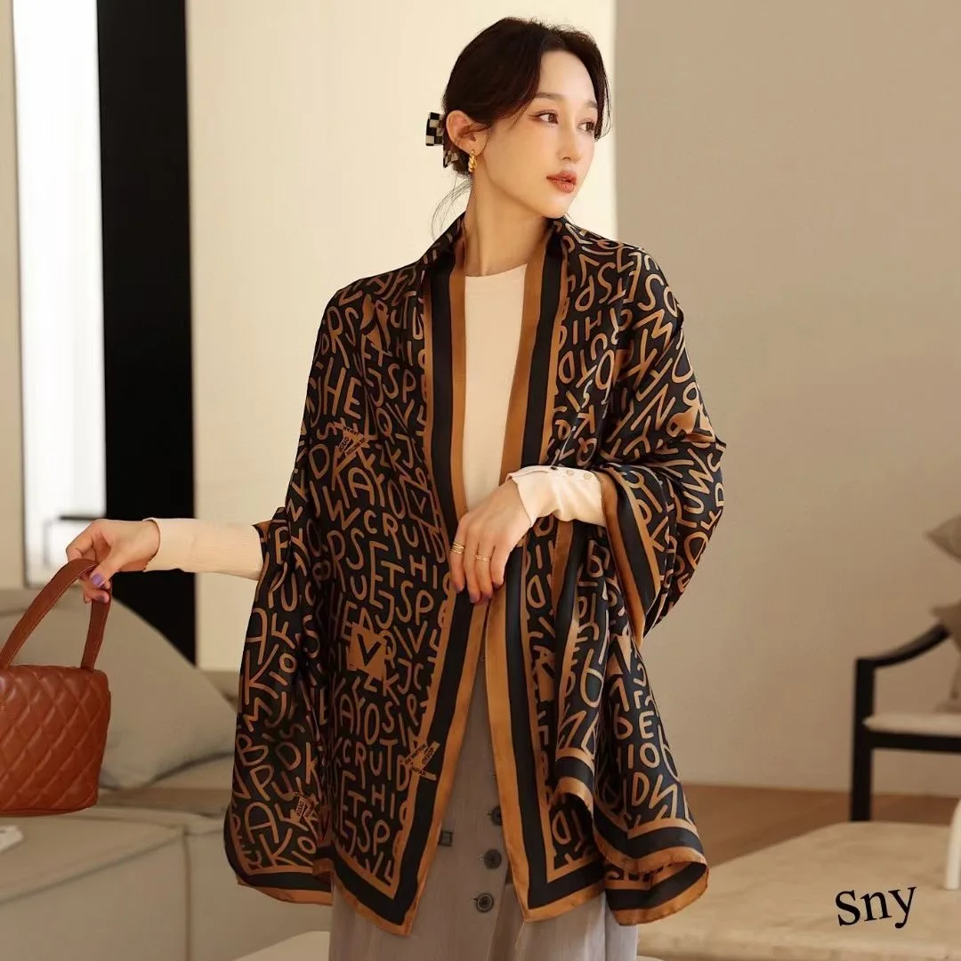 Spring Scarf Women\'s Luxury Design Scarf Silk Smooth Scarf Soft Muslim Headband Shawl Beach 85x180cm
