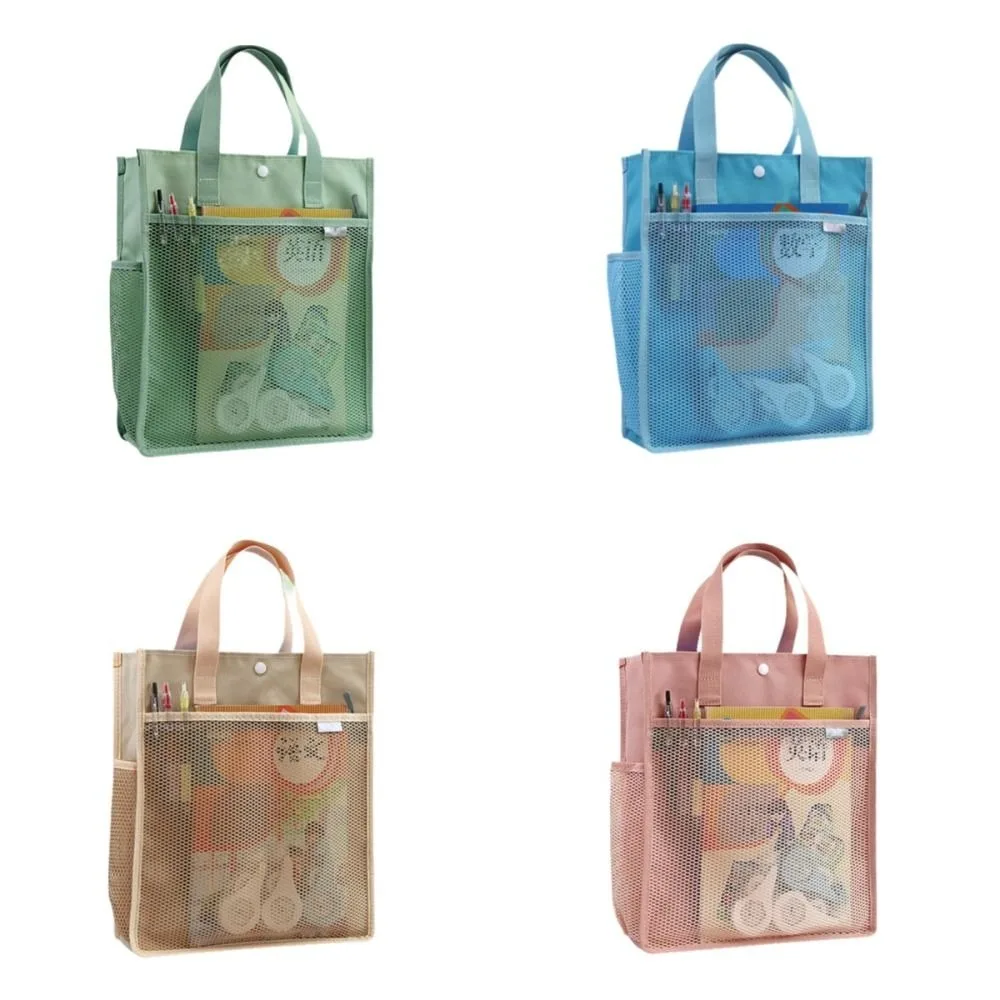 Portable Book Storage Bag Large Capacity Handheld Art Storage Bag with Handle Transparent A4 File Organizer Artwork Storage Bag