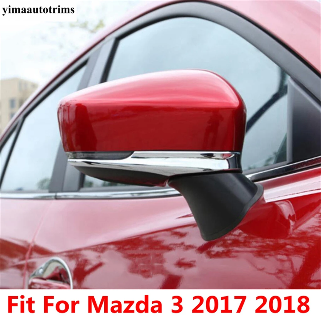 

Door Rearview Mirror Strip Protection Decoration Cover Trim Fit For Mazda 3 2017 2018 ABS Chrome Accessories Exterior Kit