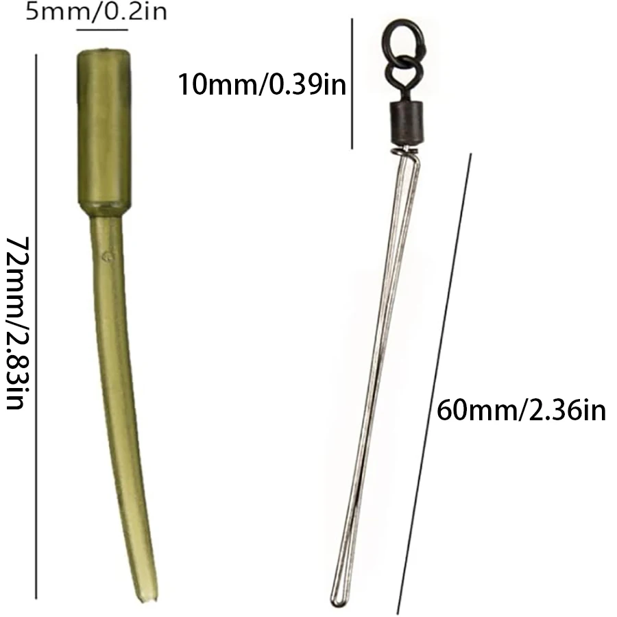 Steel Fishing Swivels - Carp Fishing Connector & PVA Tube Bag Stems | European Carp Fishing Tackle Accessories