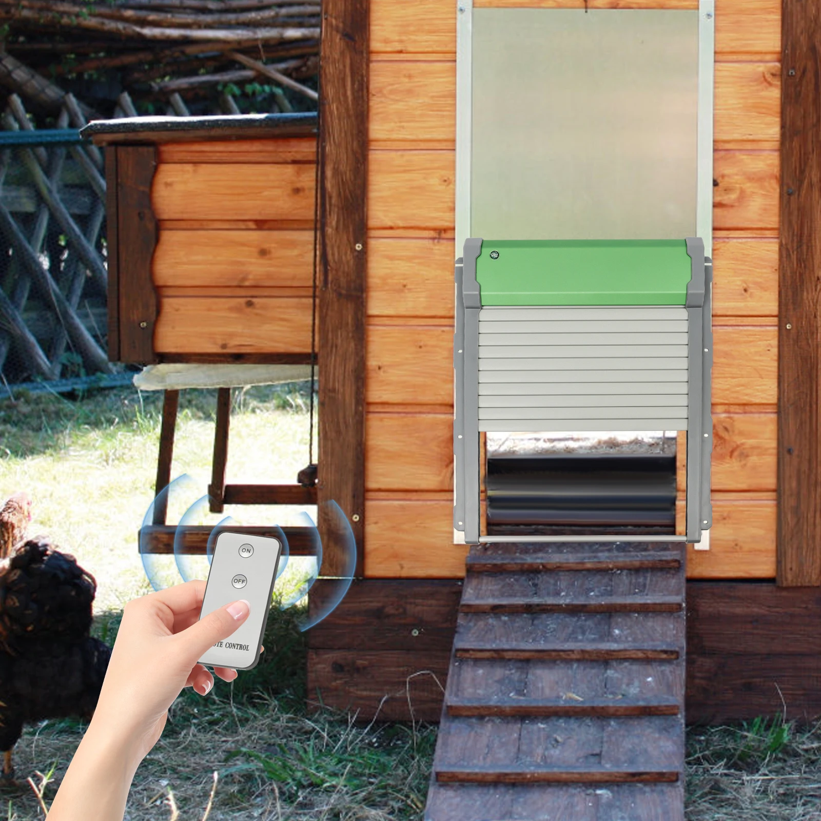 

2000mA ABS PVC Automatic Chicken Coop Door Solar Powered Chicken Coop Doors with Light Sensor households farms ranches chicken