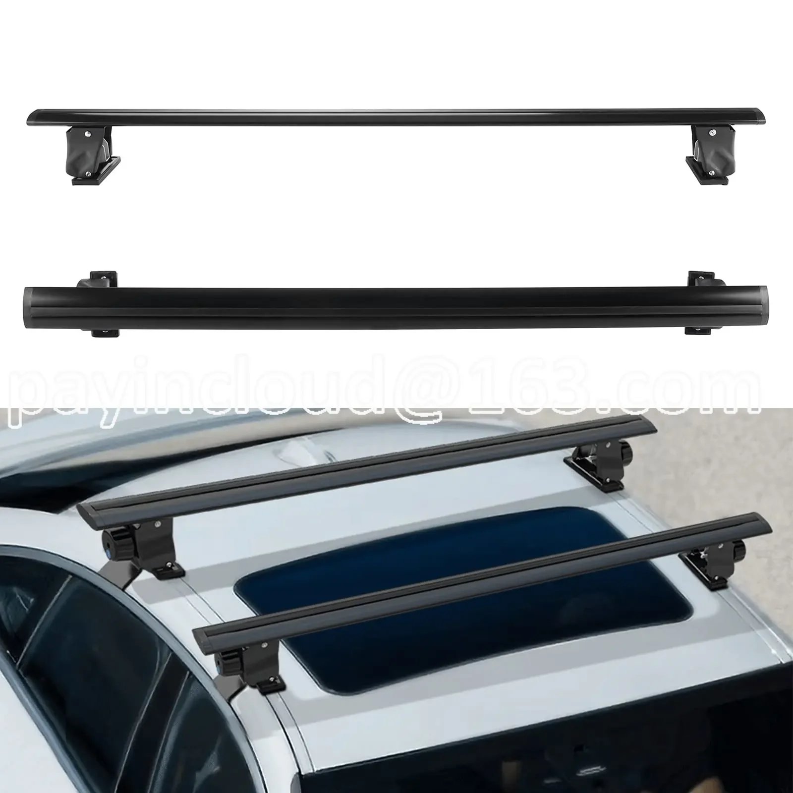 2 PCS Roof Racks Cross Bar Luggage Cargo Rack Aluminum Lockable Roof Rack Fit for Most Sedan Car