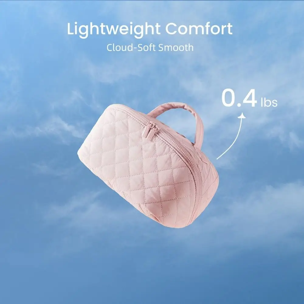 

Water-Resistant Handheld Cosmetic Bag Multiple Pockets Leak-Proof Make Up Pouch Bag Large Capacity Solid Color Toiletry Bag