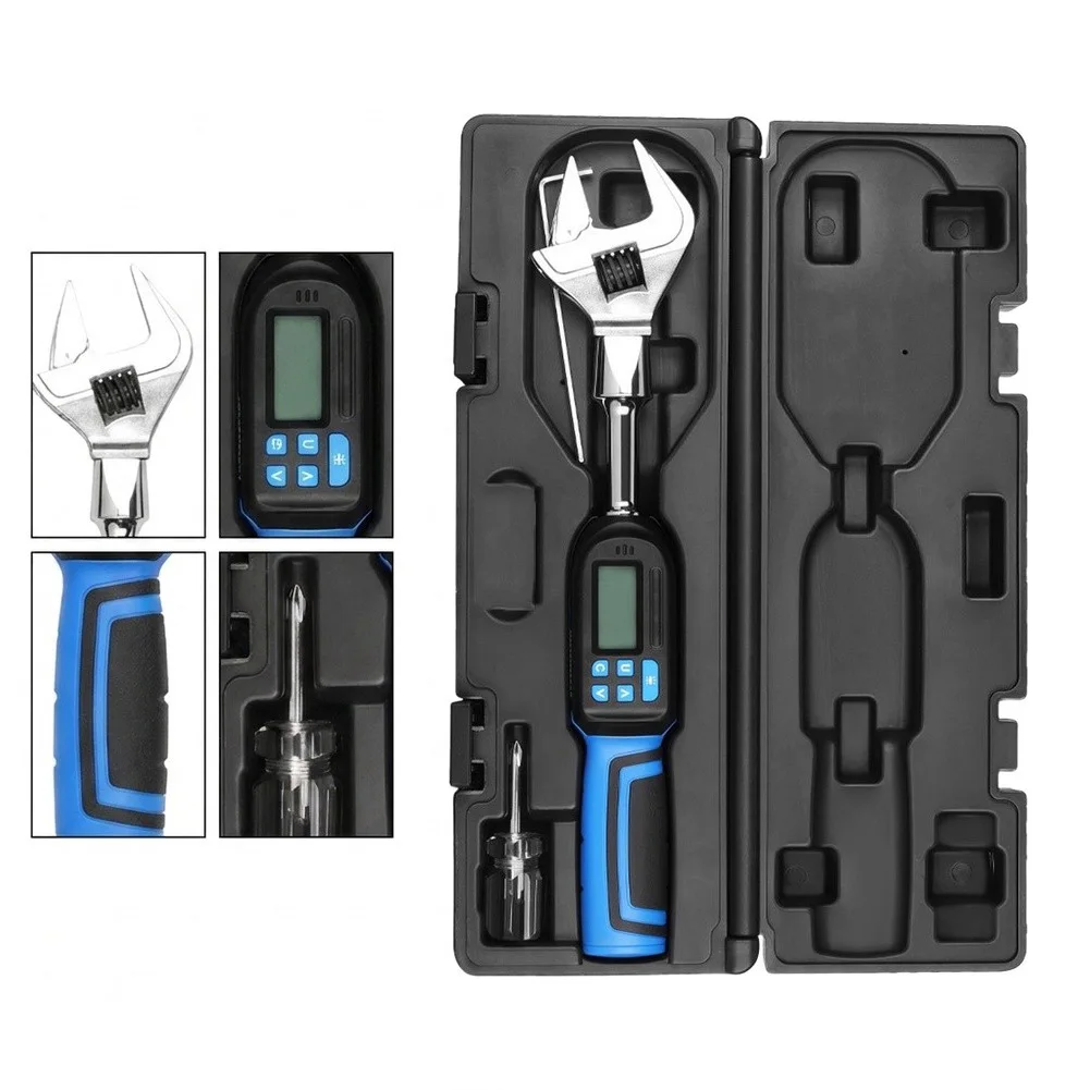 Digital Torque Wrench 6.8-135Nm Adjustable Range With Ratchet Head LED Data Storage For Automotive Industrial Repair Tool
