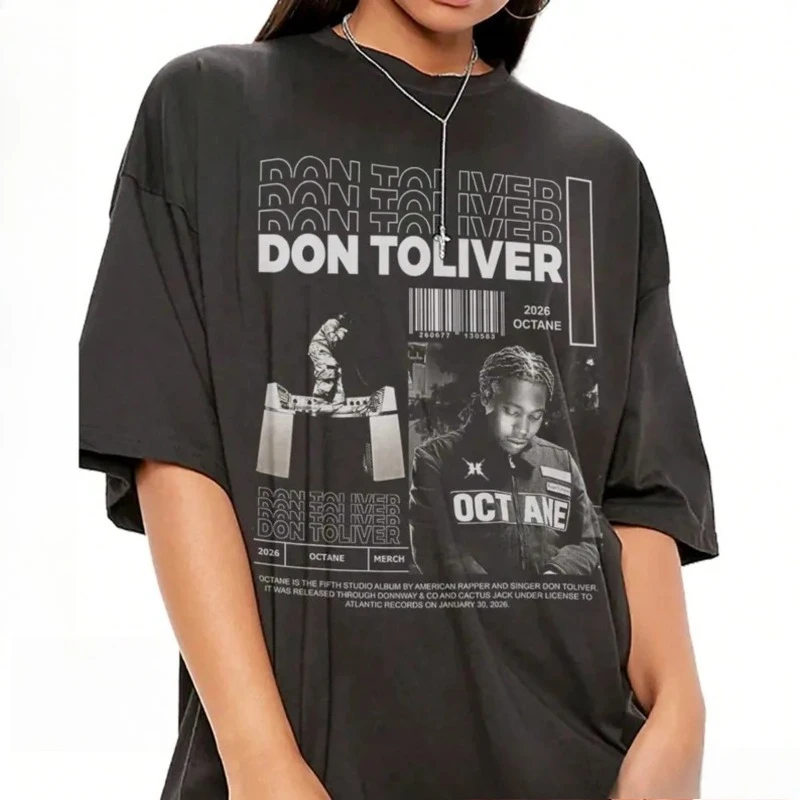 Don Toliver Octane graphic T-shirt, retro hip-hop streetwear F6BW pure cotton couple shirt  harajuku t shirts vintage clothes