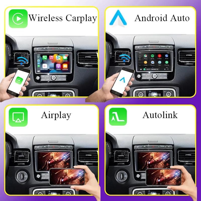 AUTOTOP Drahtlose CarPlay Android Auto Interface Decoder Für VW Volkswagen Touareg RNS850 2011-2017 Airplay Spiegel Link Bluetooth – Detail 2