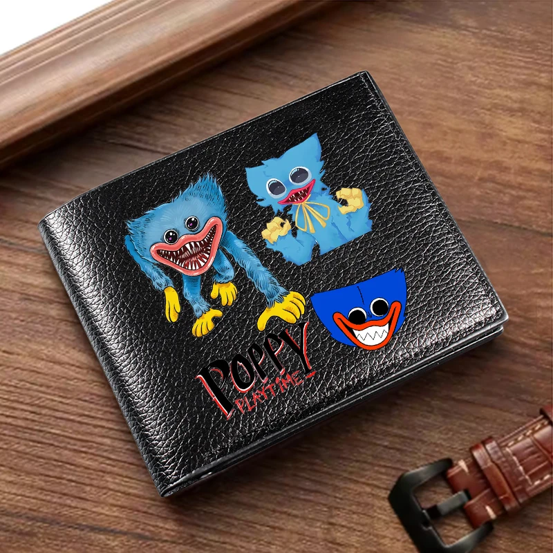 Game Huggy Wuggy Herren-Geldbörsen aus PU, Poppy Playtime, kurze Geldbörse, Kissy Missy, Münzbörse, tragbar, faltbar, Herren-Geldbörse, Kartenhalter
