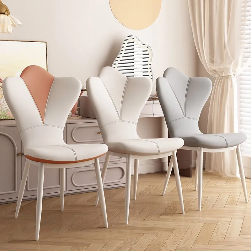 

French Stretch Dining Chair Back Fabric Luxury White Dining Chair Household Simple Chaises Salle Manger Modern Furniture