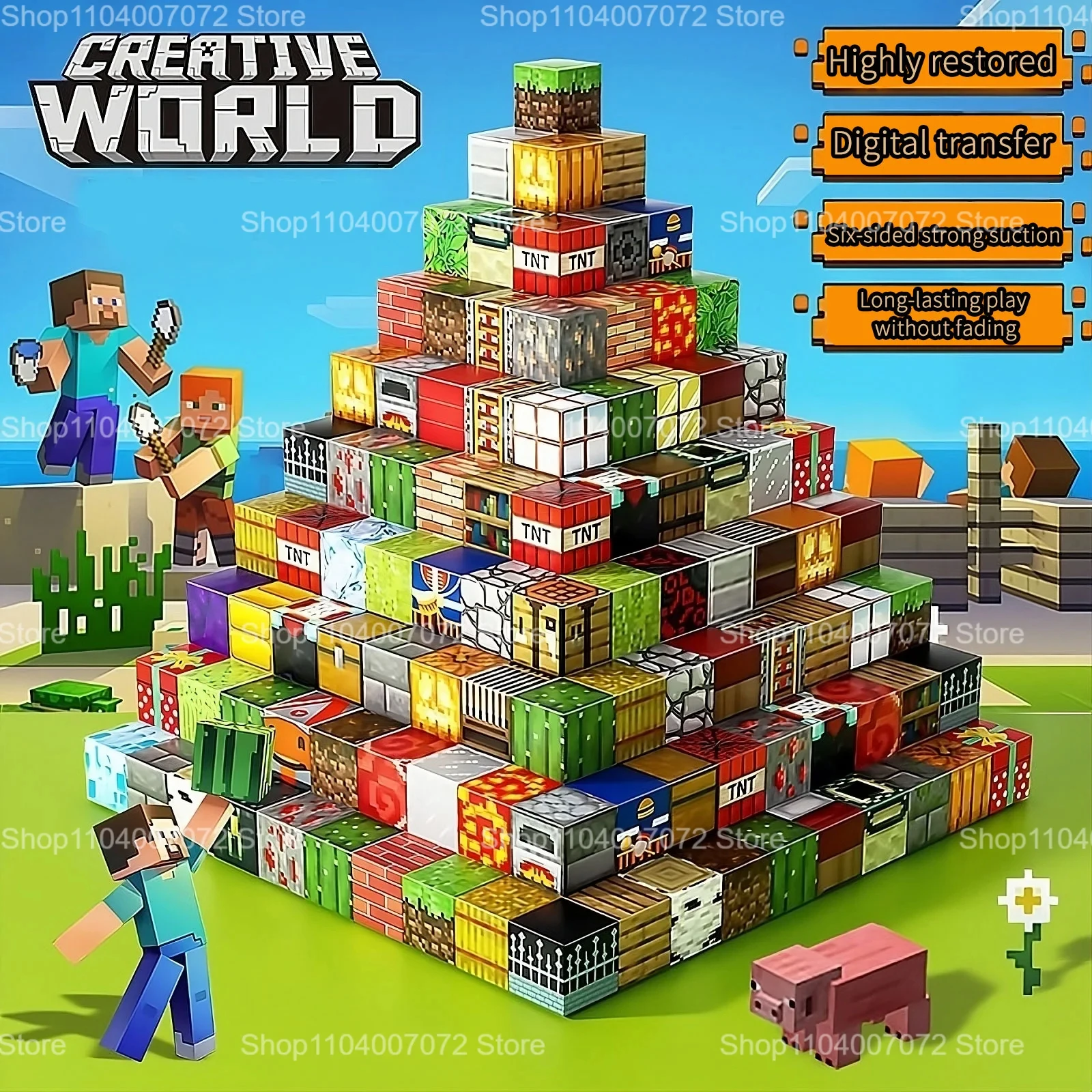 บล็อกแม่เหล็กบล็อกตัวต่อแม่เหล็กดึงดูดปริศนาเด็ก DIY ชุดของเล่นประกอบที่หลากหลายและเป็นส่วนตัว