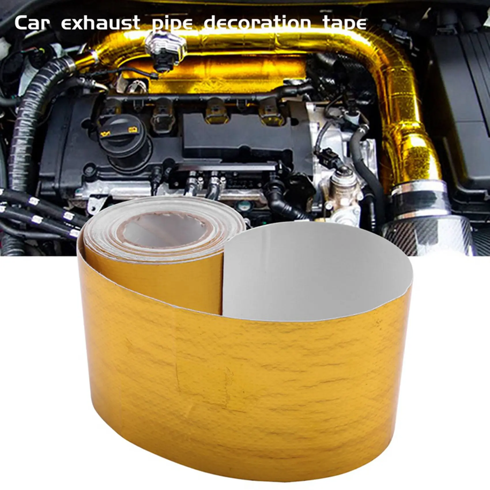 Reflektieren ein goldenes Wärme band Luft ansaug wärme isolation schild Wrap reflektierende Wärme barriere selbst klebender Motor