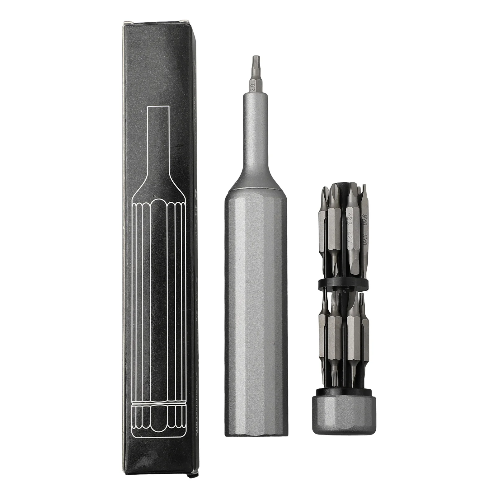 

Double Tip Bits Magnetic Anti Slip Handle Bit Storage Compartment Dismantling Hardware Tools Dual Purpose Portable