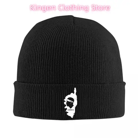 Personnalisé corse carte drapeau Bonnet chapeau Cool tricot chapeau hommes femmes unisexe français corsican fierté chaud hiver Skullies bonnets casquettes