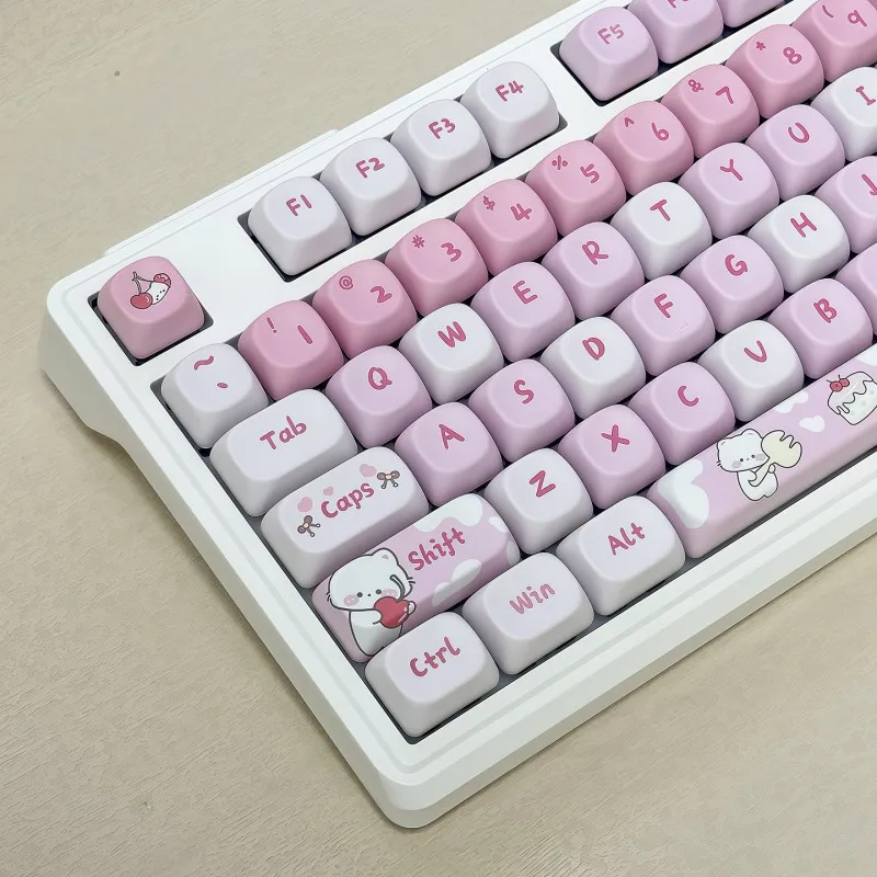 

Cherry cat keycap small full set of five-sided hot sublimation DIY magnetic axis PBT material -MOA height 125