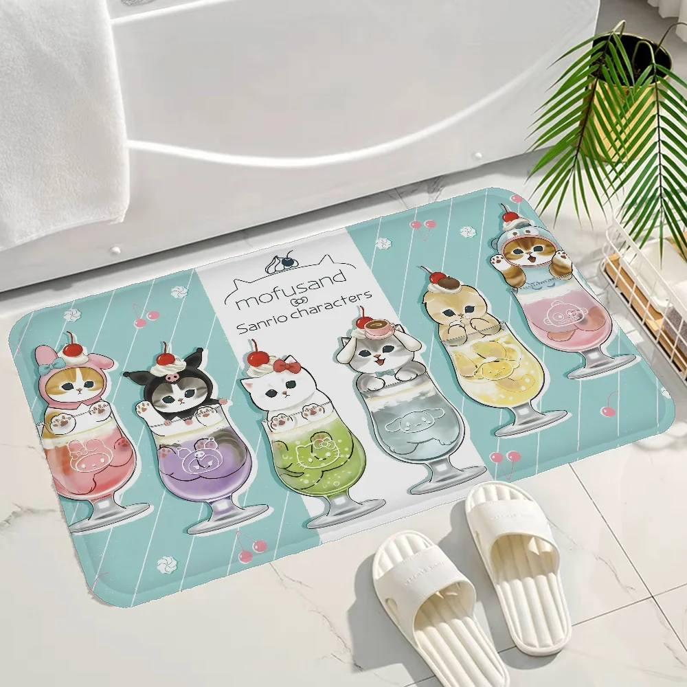 Funny Cat Mofusand Floor Mat Cheaper Anti-slip Modern Living Room Balcony Printed Bedside Mats