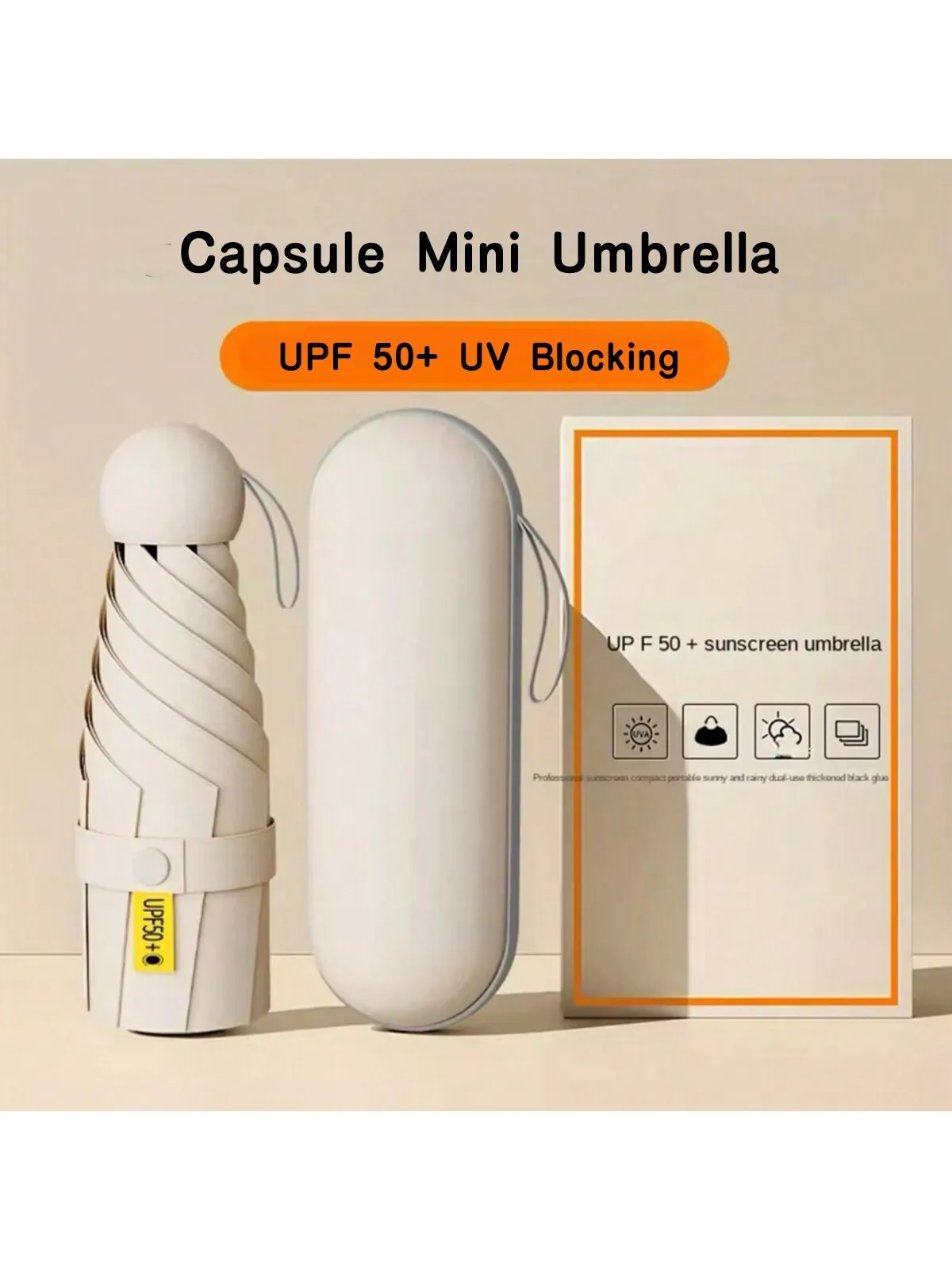 

Compact travel mini umbrella UV protection capsule umbrella 5 fold ultra light sunshade umbrella portable manual