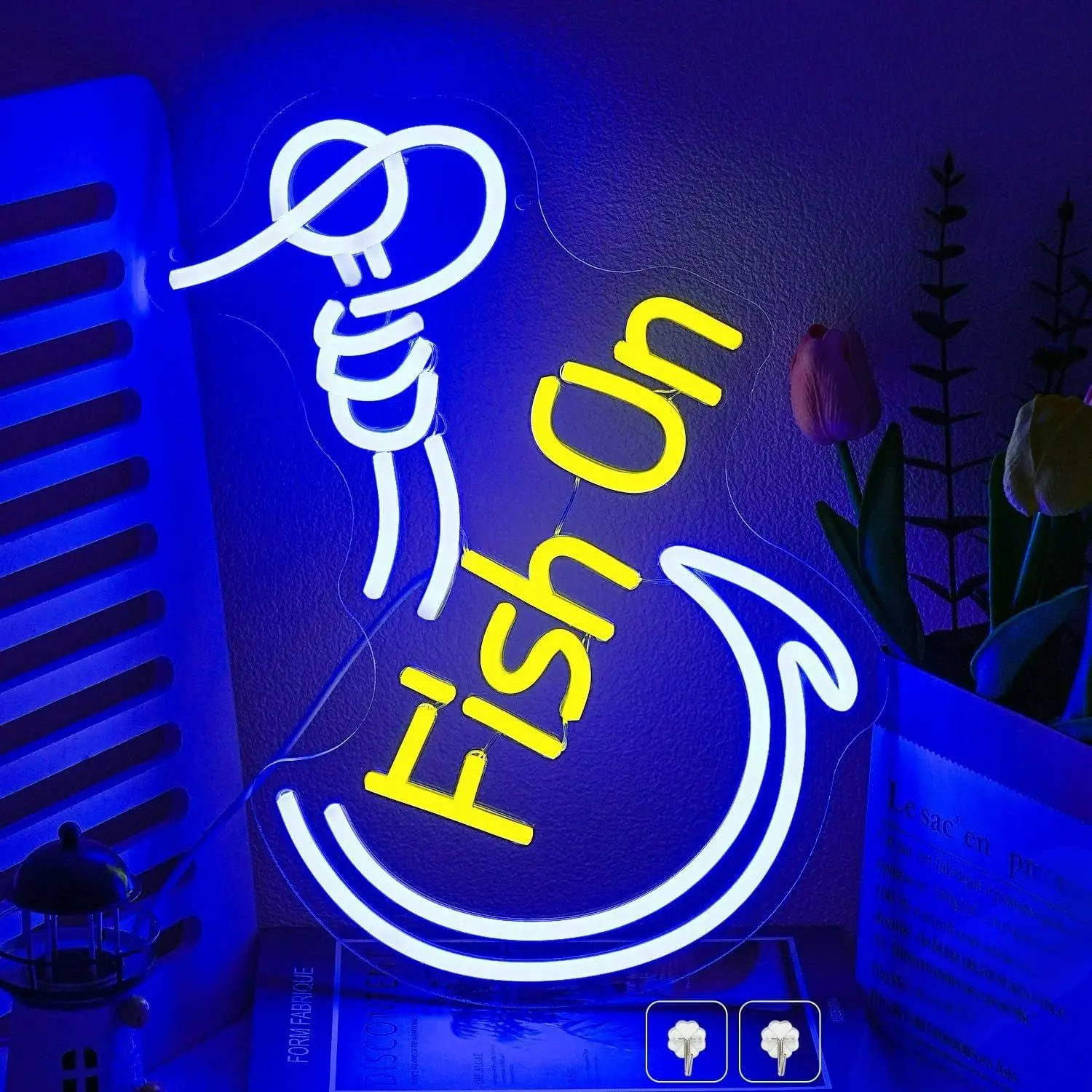 

Неоновая вывеска «Рыба» с USB-питанием, регулируемая LED-подсветка для мужской комнаты, рыболовного магазина, гостиной, декора яхты, подарки для любителей рыбалки