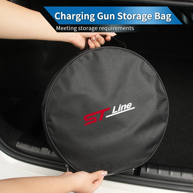 

Oxford Cloth Car Charging Gun Storage Bag Trunk Small Storage Bag For Ford ST Line Racing RS S Kuga Fiesta Fusion Mondeo Focus