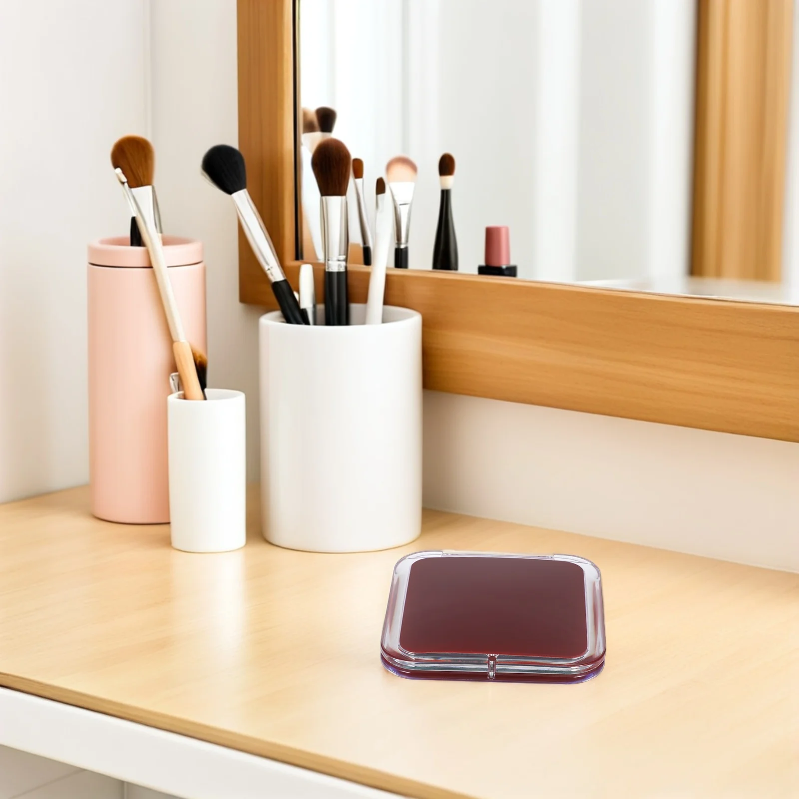 

Double Sided Makeup 15X Magnifying Square Folding Pocket For Travel Portable Compact Tool Double-Sided Makeup Folding