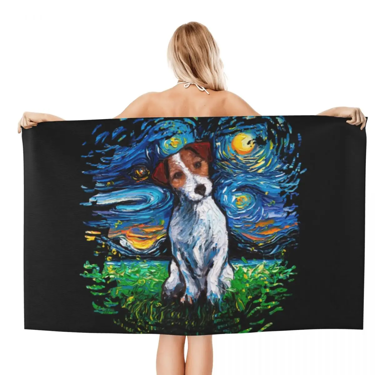 Custom Jack Russell Terrier Puppy Beach Towel Pet Animal Cute Super Soft Microfiber Bath Towels