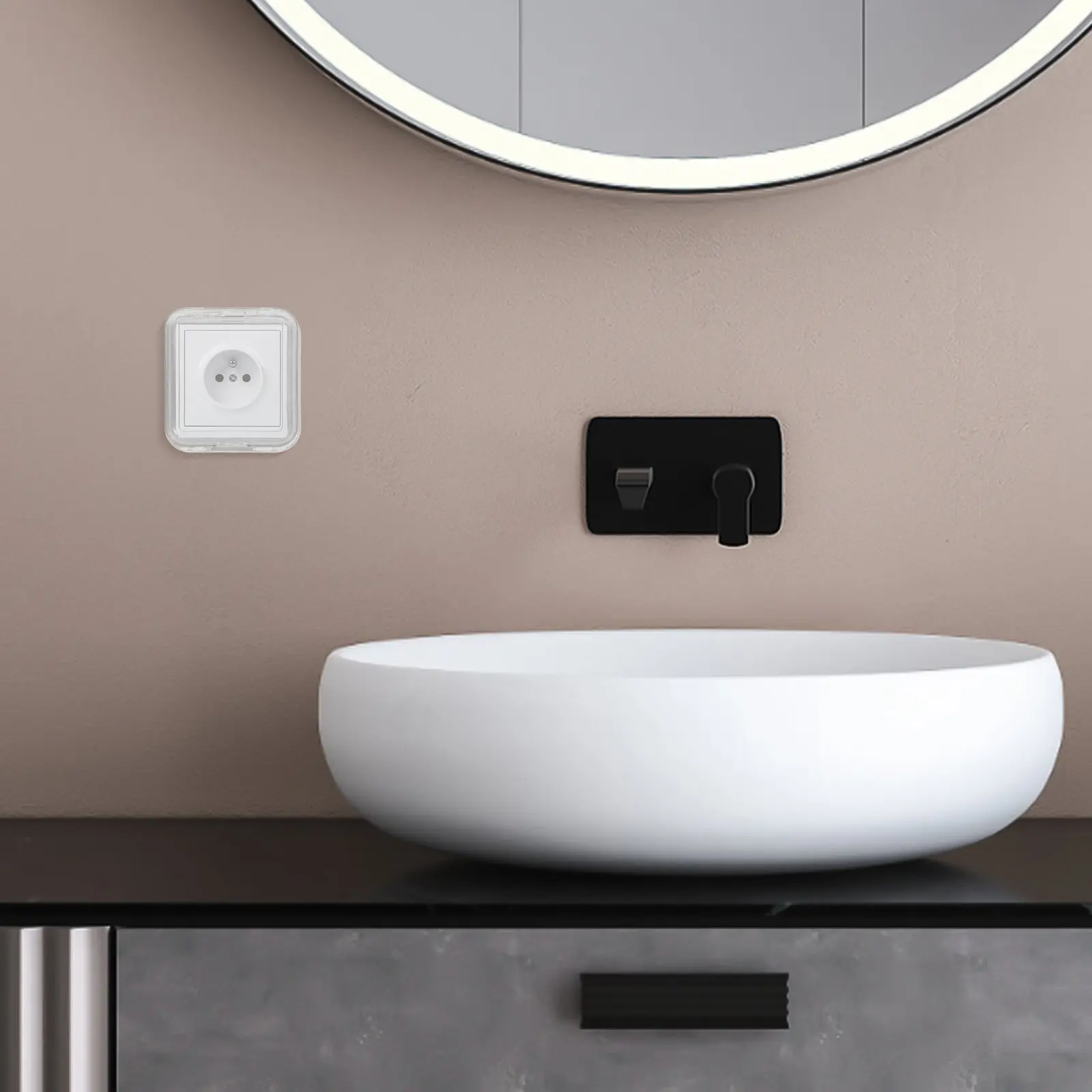 Proof Outlet Covers Waterproof Clear Socket Protector Covers for Electrical Outlets Selfadhesive Wall Mount Universal Fit