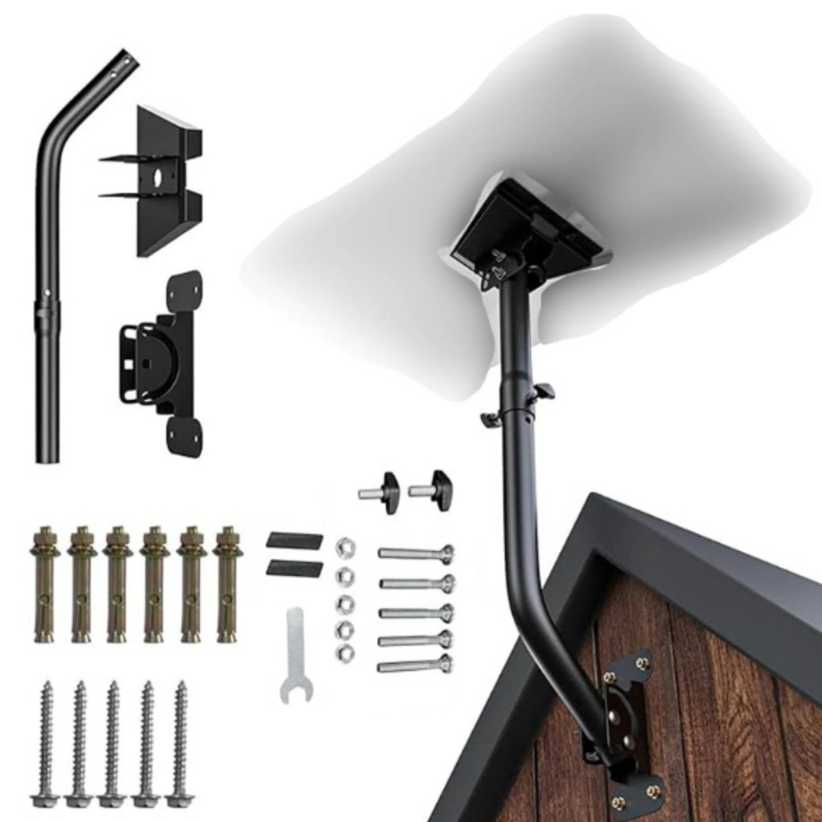 Carbon Steel Wall Mount Bracket 50 Kg Capacity Wall Bracket with Curved Support Arm Heavy-Duty for Roof Structure Mounting