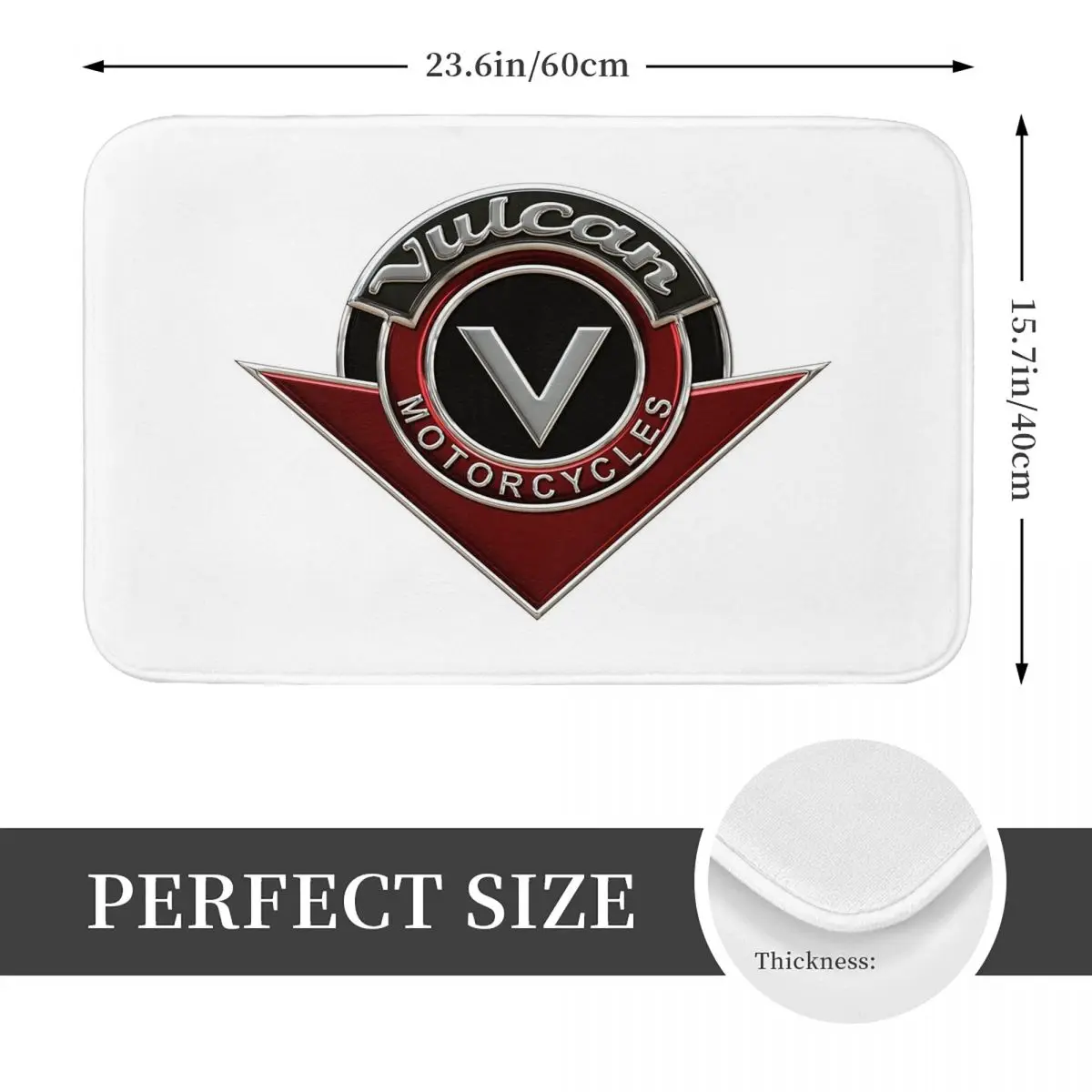 Vulcan VN Motorcycles Logo 2 3D Non-slip Doormat Floor Mat Carpet Rug for Kitchen Entrance Home Balcony Footpad Mats