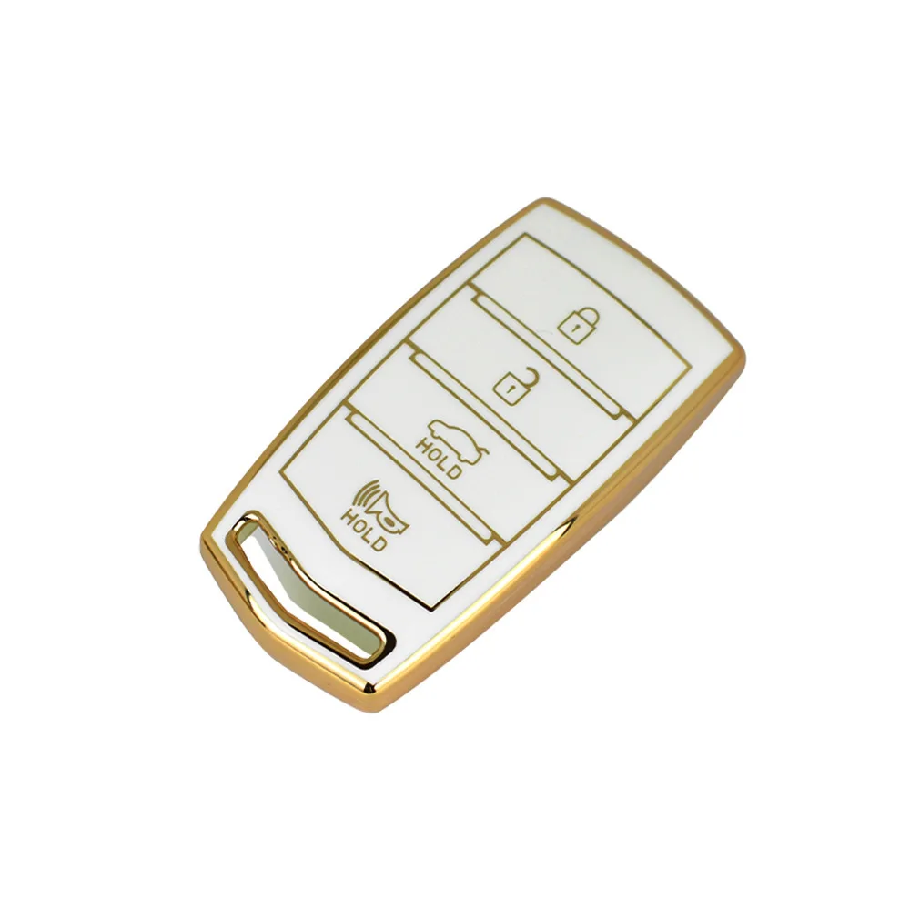 For HYUNDAI 2020 Genesis G70 G80 EQ900 G90 4 Buttons TPU Car Smart Key Case Cover Auto Key Fob Shell Protector Accessories