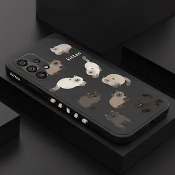 삼성 갤럭시 A73 A53 A33 A23 A13 A03 A72 A52 A52S A32 A22 A12 A02 A02S A71 A51 A31 A21S 4G 5G용 색상 변경 고양이 케이스 6 best sales 에이23 - №3