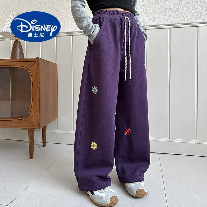 بنطال رياضي ديزني للبنات على شكل سيف مزين بالزهور 2025 |   ركض رياضي، أزياء ربيع الخريف