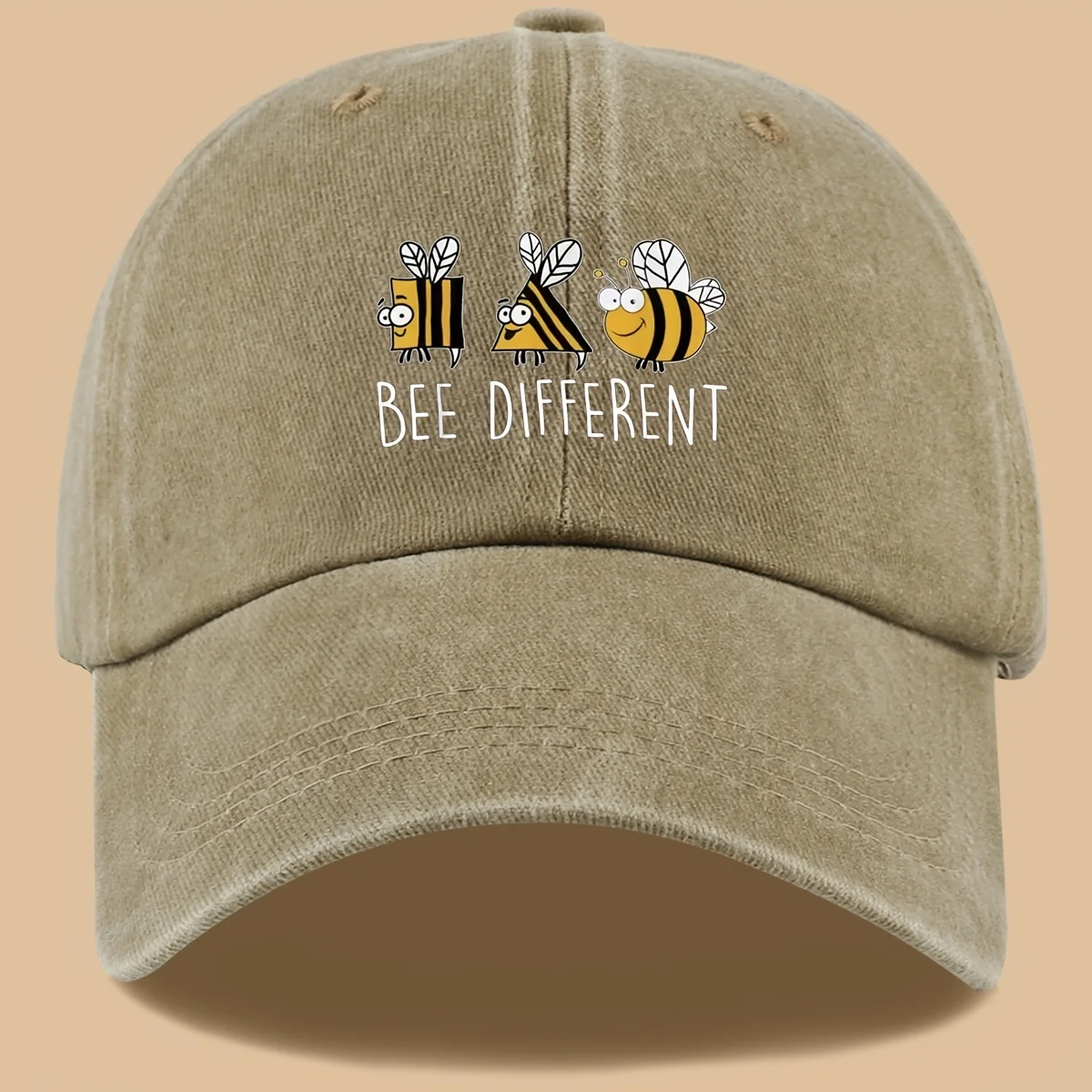 1pc Fun Cartoon Bee Print Baseball Cap with 