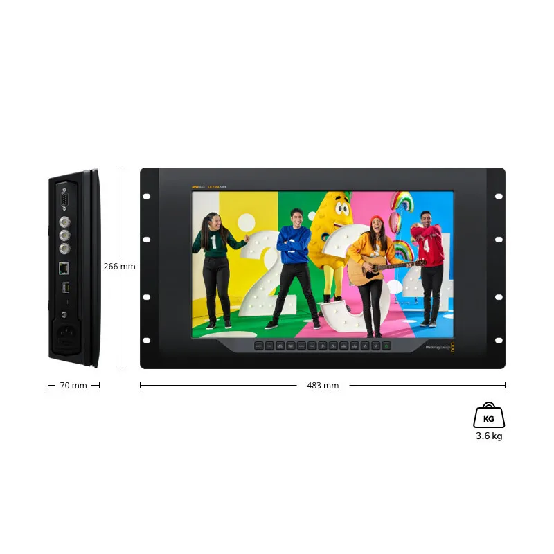 High definition broadcast monitor displays high-resolution video