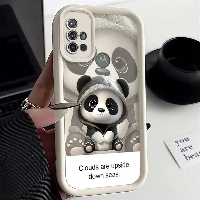 G30 Panda Cloud Sea Sky Eye Ladder Phone Case For Motorola Moto G84 G64 G54 G53 G34 G30 G24 G22 G20 G14 G10 G04 G04S